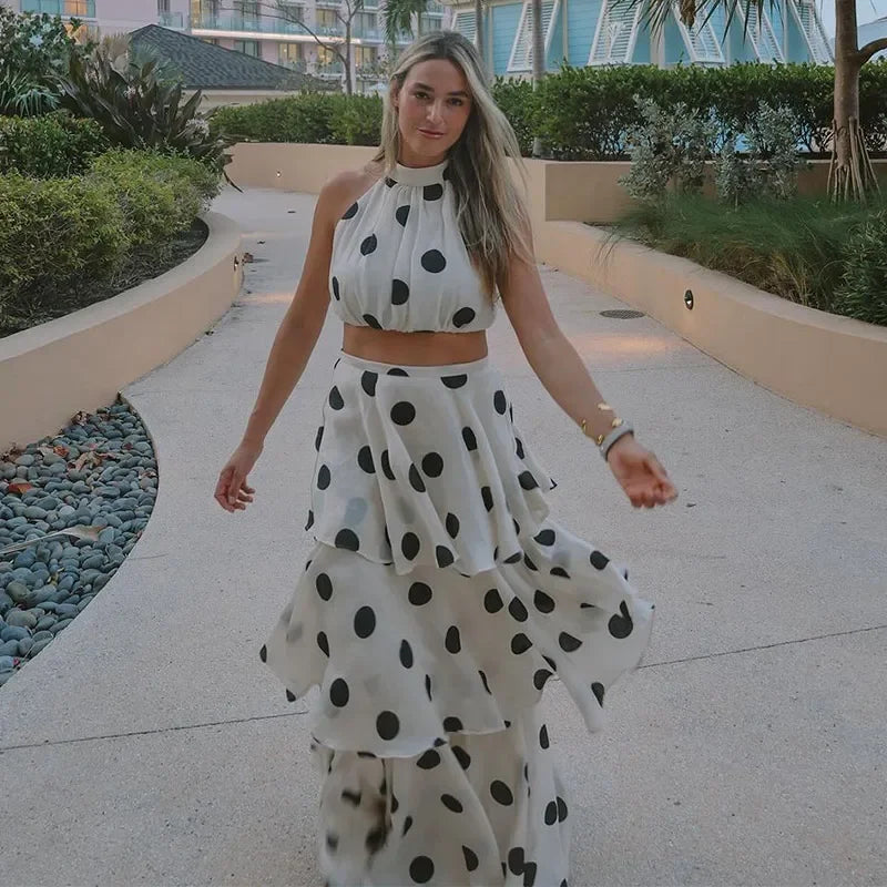 La Colette — Polka Dot Maxi Skirt Set