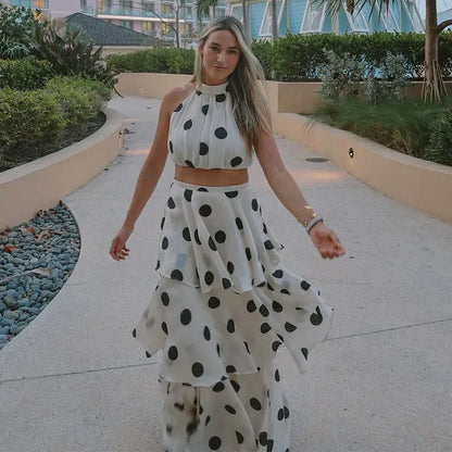La Colette — Polka Dot Maxi Skirt Set