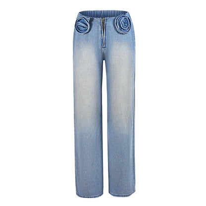 Le Rosier Bleu — Low-Waist Appliqué Denim