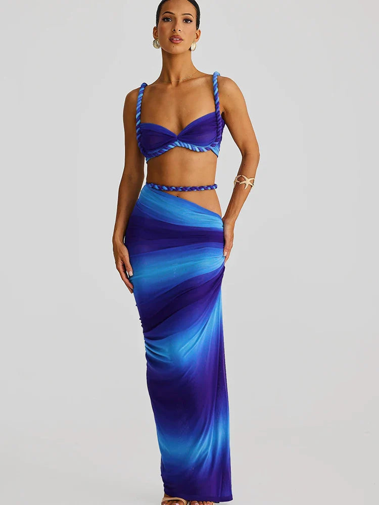 La Sienna — Halter Crop & Sheath Maxi Set