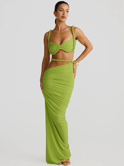 La Sienna — Halter Crop & Sheath Maxi Set