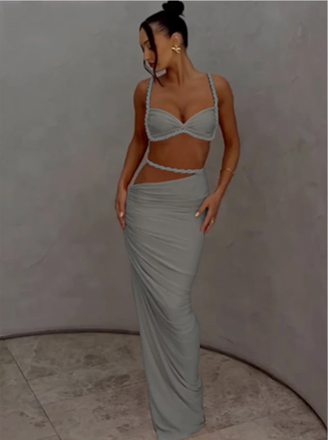 La Sienna — Halter Crop & Sheath Maxi Set