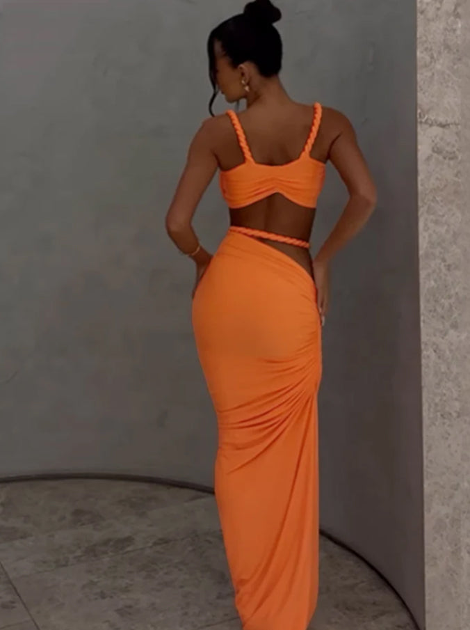 La Sienna — Halter Crop & Sheath Maxi Set