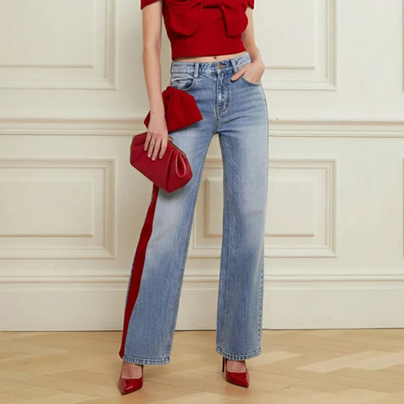 Le Ruban — Bow-Detail Contrast Denim