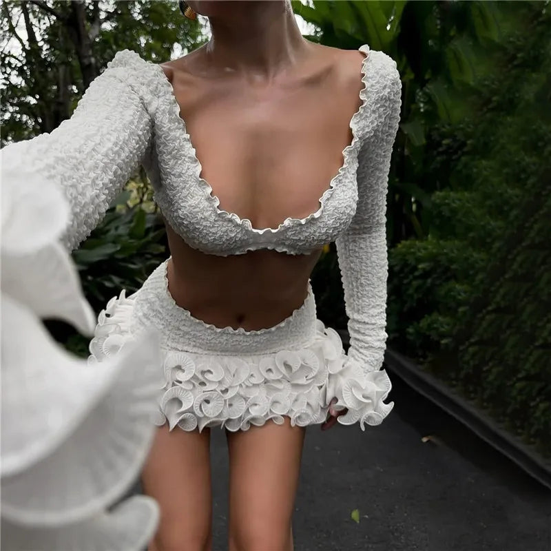 La Élodie — Lace Trim Mini Set in Ivory