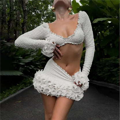 La Élodie — Lace Trim Mini Set in Ivory
