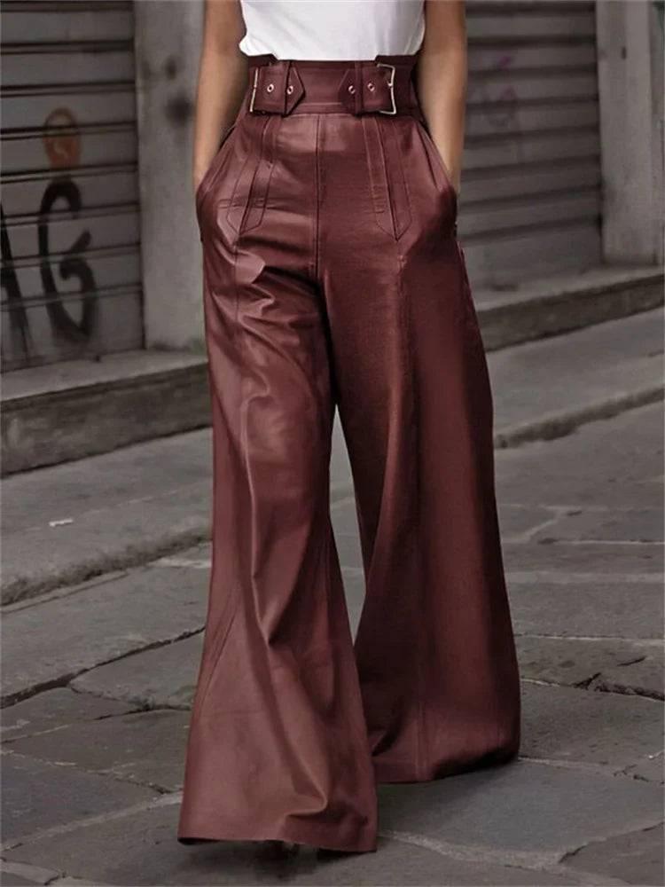 Le Maison — High-Waist Wide PU Trouser