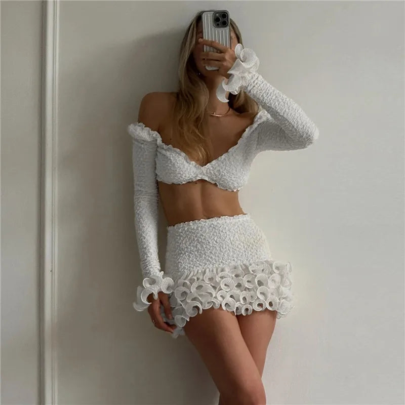 La Élodie — Lace Trim Mini Set in Ivory