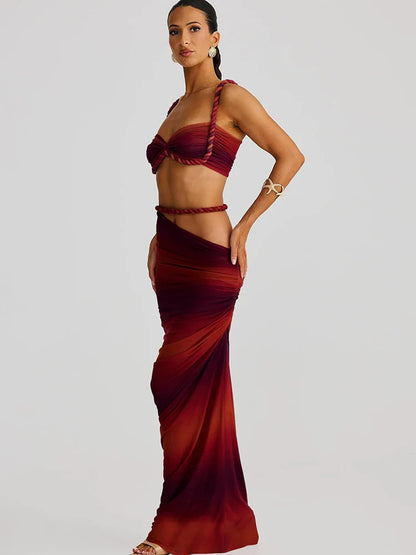 La Sienna — Halter Crop & Sheath Maxi Set