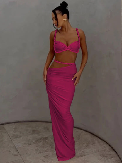 La Sienna — Halter Crop & Sheath Maxi Set