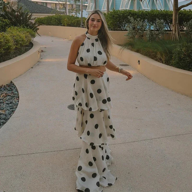 La Colette — Polka Dot Maxi Skirt Set
