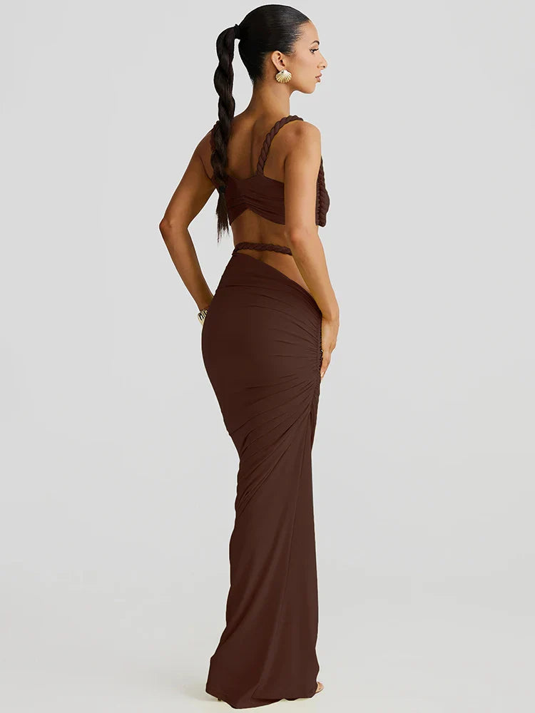 La Sienna — Halter Crop & Sheath Maxi Set