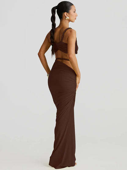 La Sienna — Halter Crop & Sheath Maxi Set