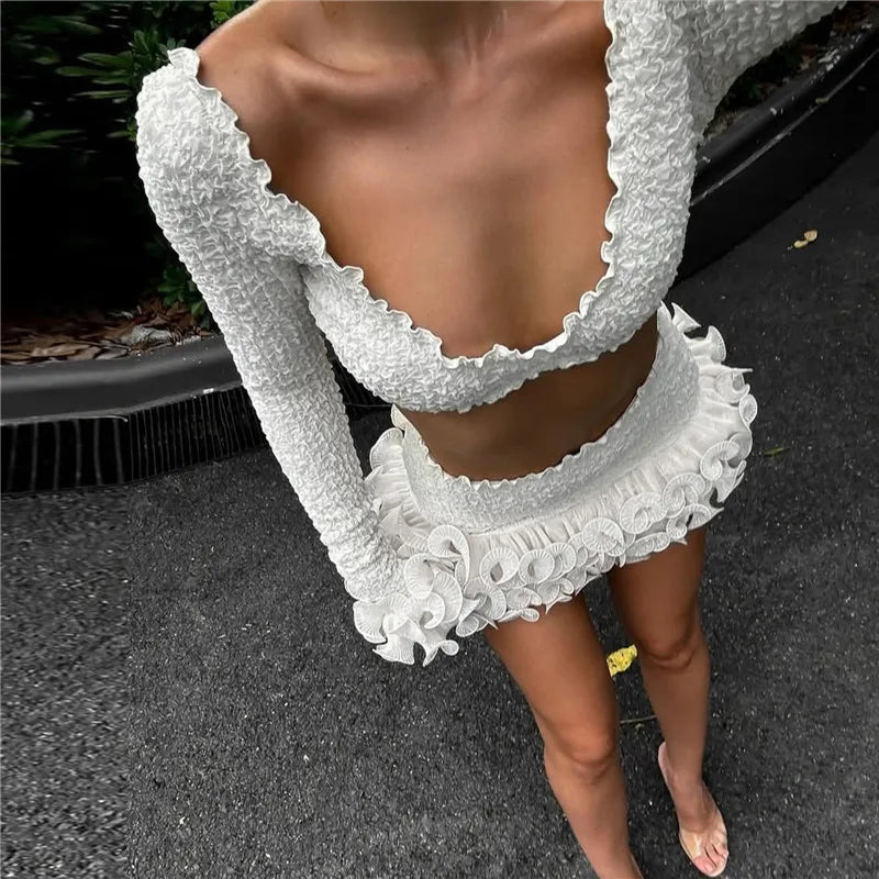 La Élodie — Lace Trim Mini Set in Ivory