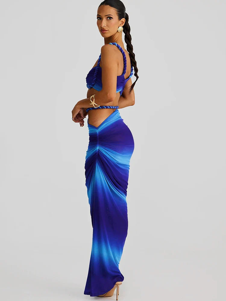 La Sienna — Halter Crop & Sheath Maxi Set