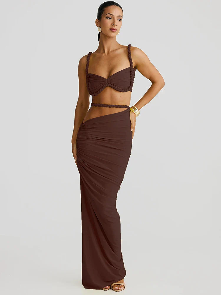 La Sienna — Halter Crop & Sheath Maxi Set