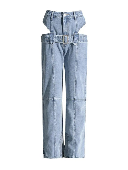 Le Voyage — Cut-Out High-Waist Loose Denim