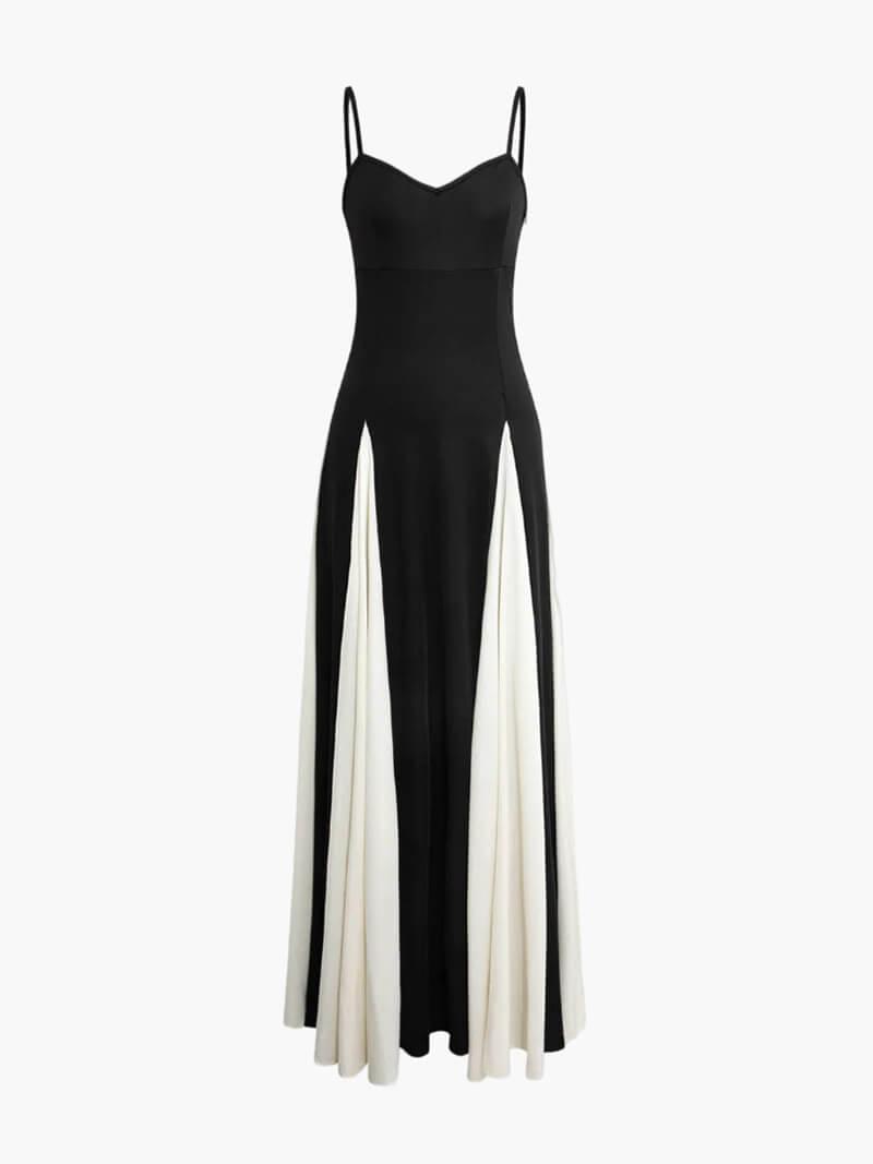 La Paloma — Contrast Panel Maxi in Noir & Ivory
