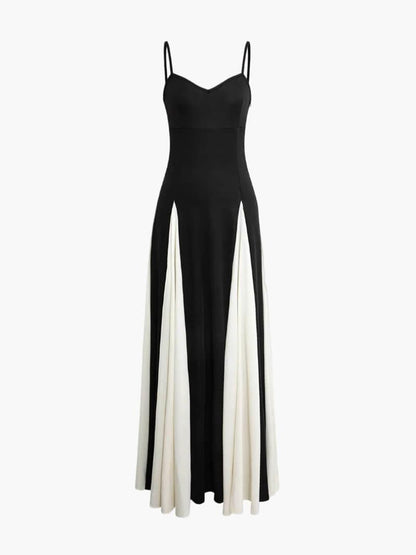 La Paloma — Contrast Panel Maxi in Noir & Ivory