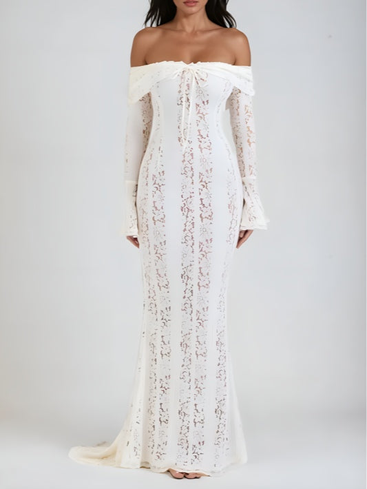 La Rosaline — Off-Shoulder Lace Maxi