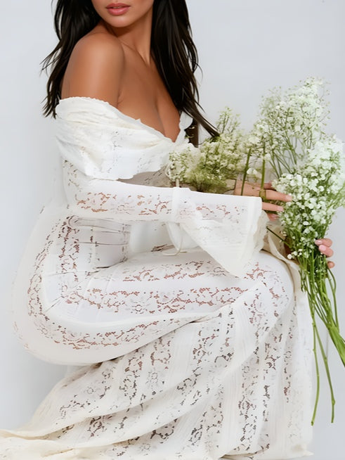 La Rosaline — Off-Shoulder Lace Maxi