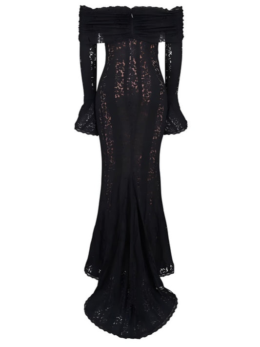 La Rosaline — Off-Shoulder Lace Maxi
