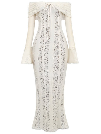 La Rosaline — Off-Shoulder Lace Maxi