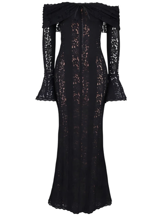 La Rosaline — Off-Shoulder Lace Maxi