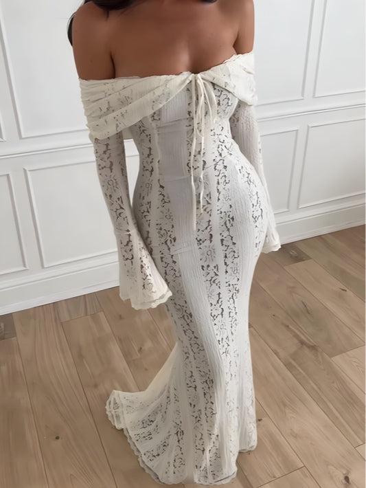 La Rosaline — Off-Shoulder Lace Maxi