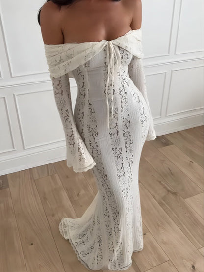 La Rosaline — Off-Shoulder Lace Maxi