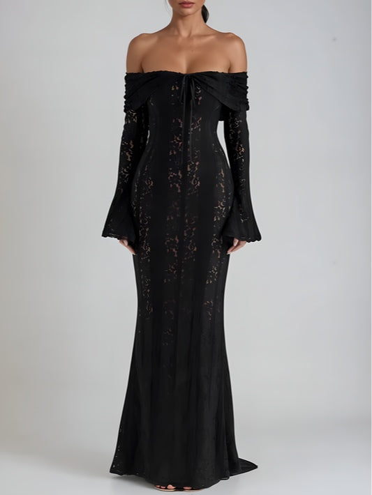 La Rosaline — Off-Shoulder Lace Maxi