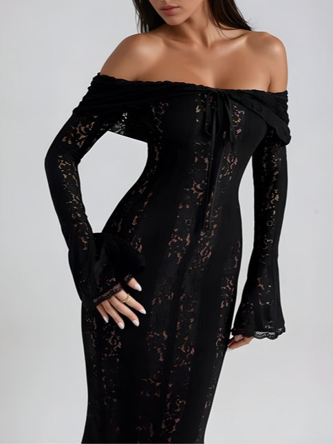 La Rosaline — Off-Shoulder Lace Maxi