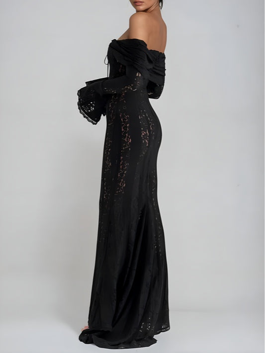 La Rosaline — Off-Shoulder Lace Maxi