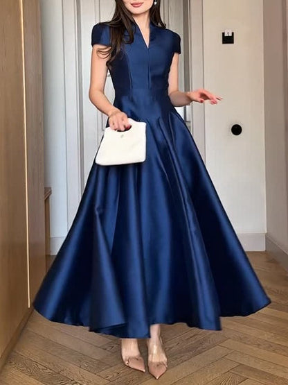 La Vivienne — Structured A-Line Maxi in Sapphire Blue