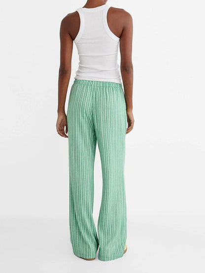 Le Jardin — Striped Linen-Blend Trouser