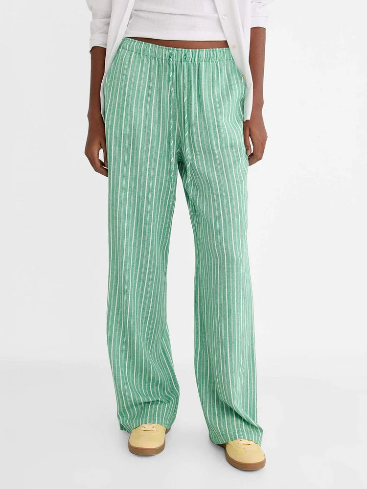 Le Jardin — Striped Linen-Blend Trouser