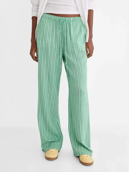 Le Jardin — Striped Linen-Blend Trouser