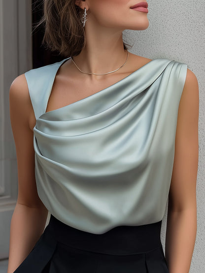 La Drapée Moderne — Sleeveless Satin Top