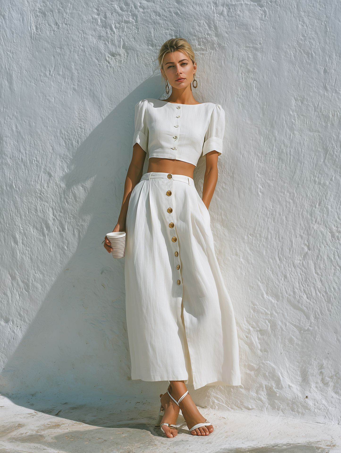 Le Camille — Minimalist Boat-Neck Skirt Set