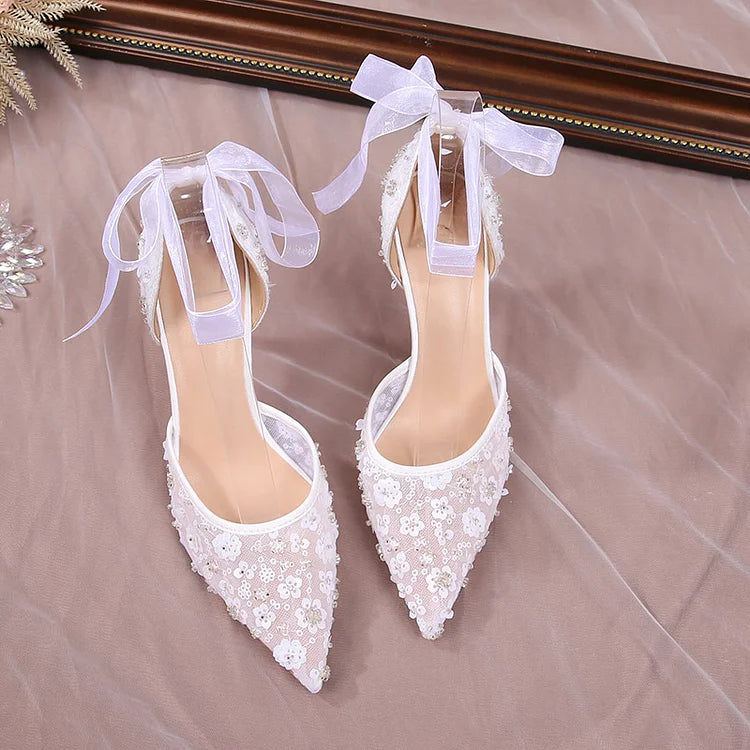 Le Amour Heel — Lace Tie Slingback
