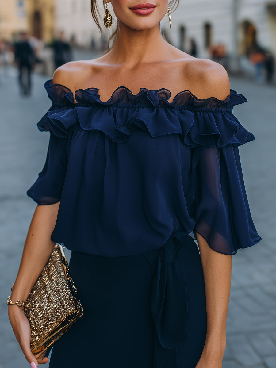 La Ruffle Épure — Off-Shoulder Ruffle Top