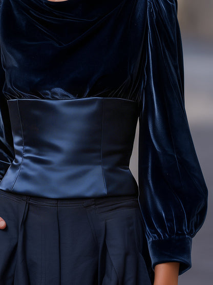 La Velours Sculptée — Draped Velvet Top