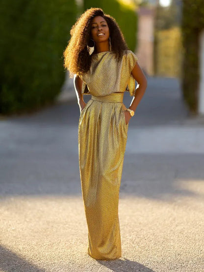 La Lumière Dorée — Metallic Two-Piece Set