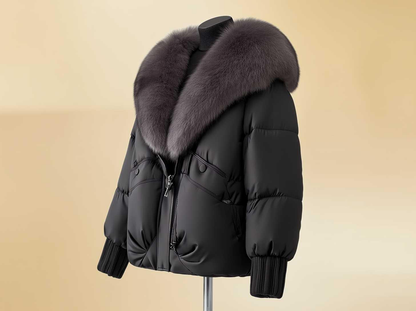 La Avalanche — Oversized Faux-Fur Collar Puffer Jacket