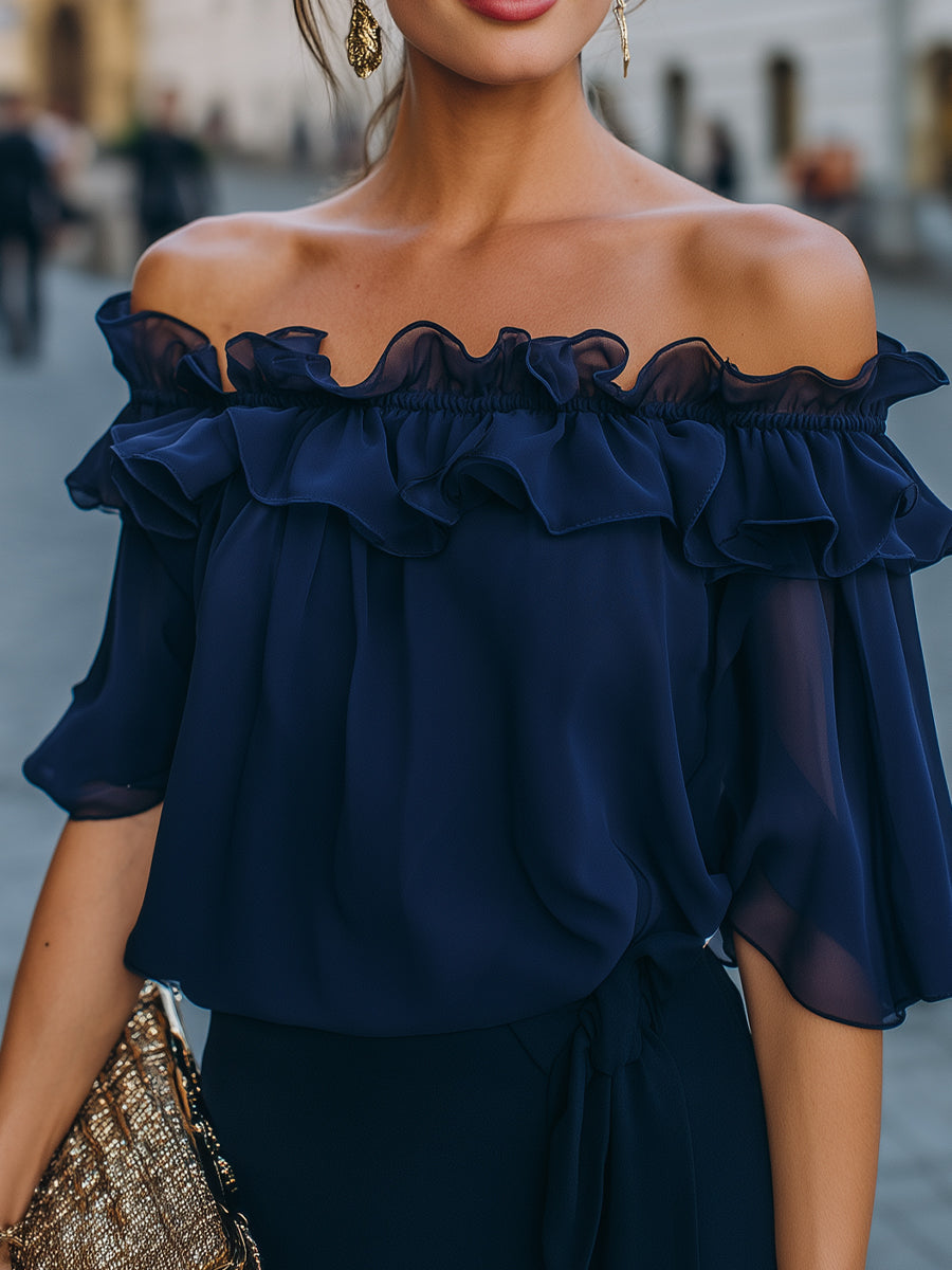 La Ruffle Épure — Off-Shoulder Ruffle Top