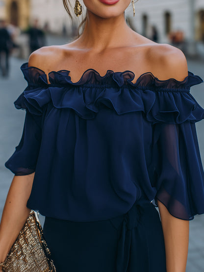 La Ruffle Épure — Off-Shoulder Ruffle Top