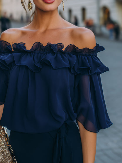 La Ruffle Épure — Off-Shoulder Ruffle Top