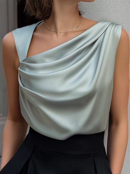 La Drapée Moderne — Sleeveless Satin Top