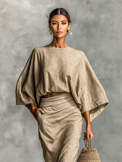 Le Soleil — Cotton-Linen Batwing Set