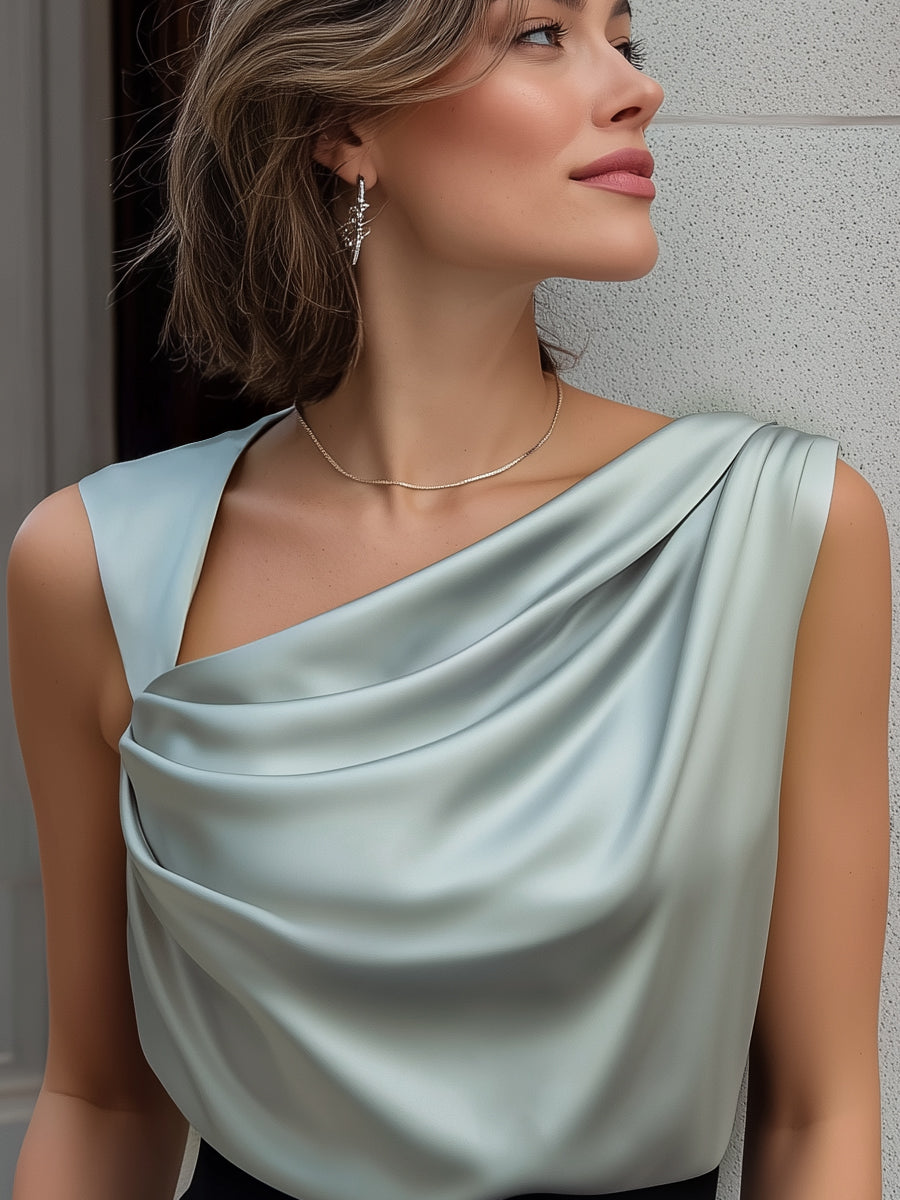 La Drapée Moderne — Sleeveless Satin Top
